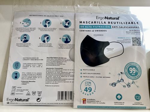Mascarilla reutilizable 2 unidades